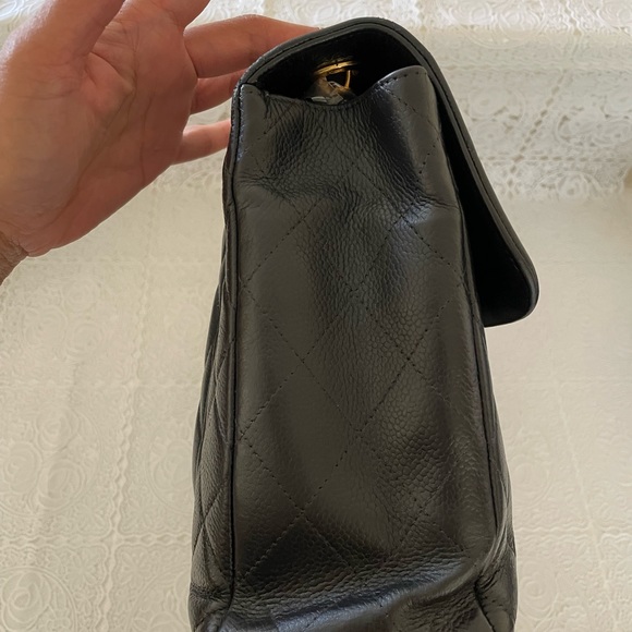 RARE Caviar Chanel Jumbo XL CC Single Flap Vintage Caviar - Picture 7 of 17